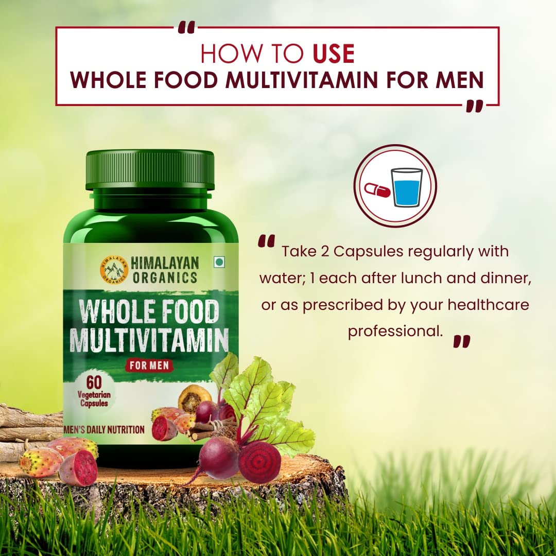 Himalayan Organics Whole Food Multivitamin for Men, 60 Capsules, Pack of 1 