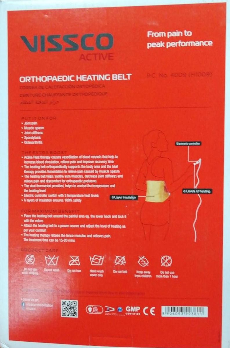 Vissco Active Orthopaedic Heating Belt, 1 Count Price, Uses, Side