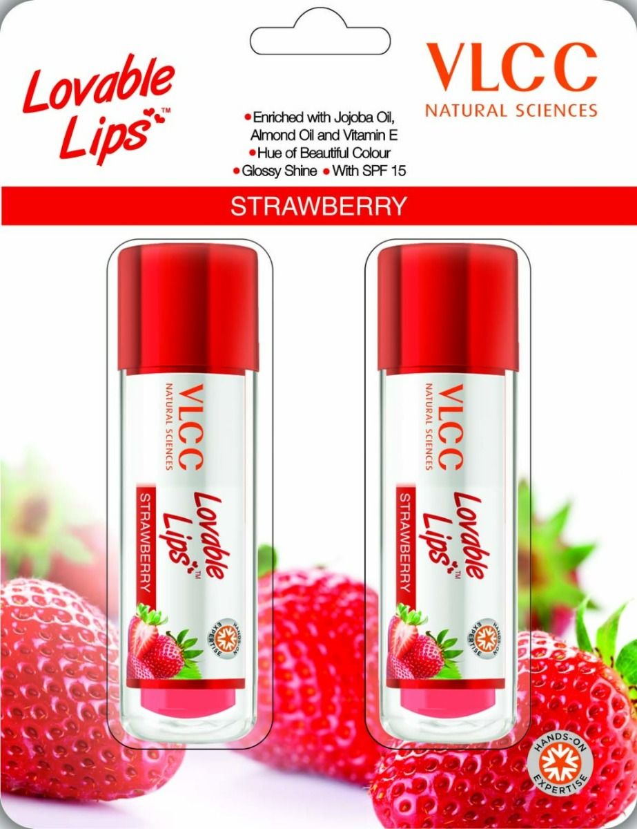 VLCC Lovable Lips Strawberry Lip Balm, 9 gm ( 2 x 4.5 gm ) Price, Uses