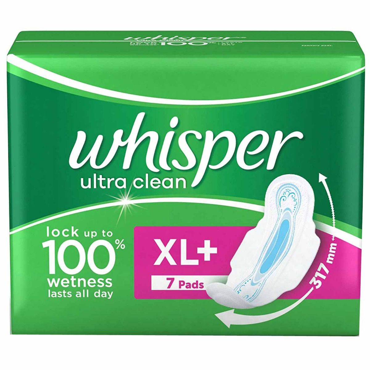 Buy Whisper Ultra Clean Wings Sanitary Pads XL+, 7 Count Online