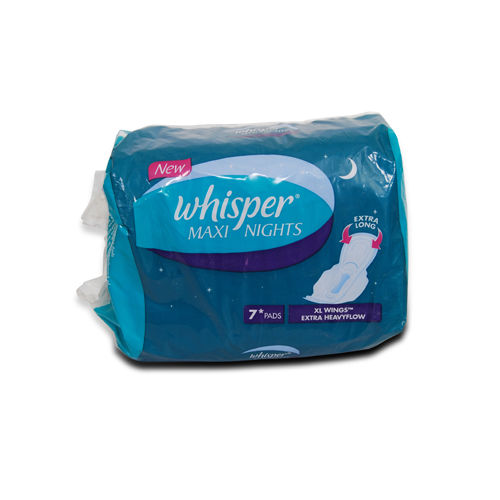 Whisper Maxi Nights WIngs Sanitary Pads XL, 7 Count, Pack of 1 
