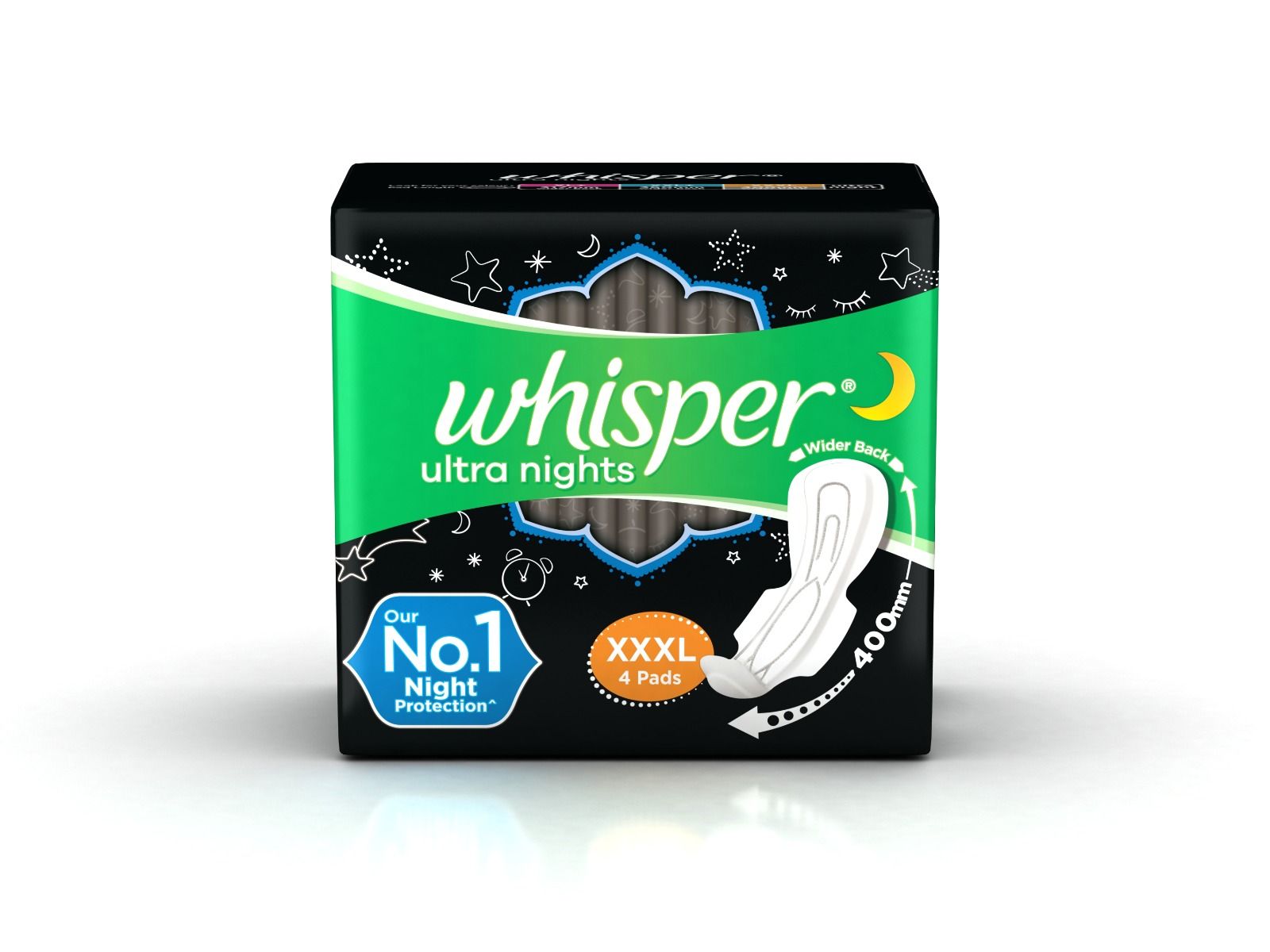 Buy Whisper Ultra Nights Sanitary Pads XXXL, 4 Count Online