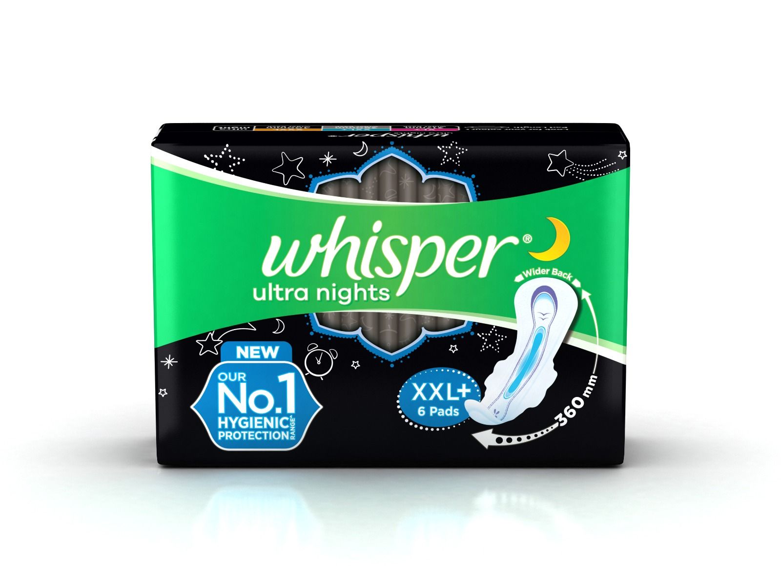 Buy Whisper Ultra Nights Sanitary Pads XXL+, 6 Count Online
