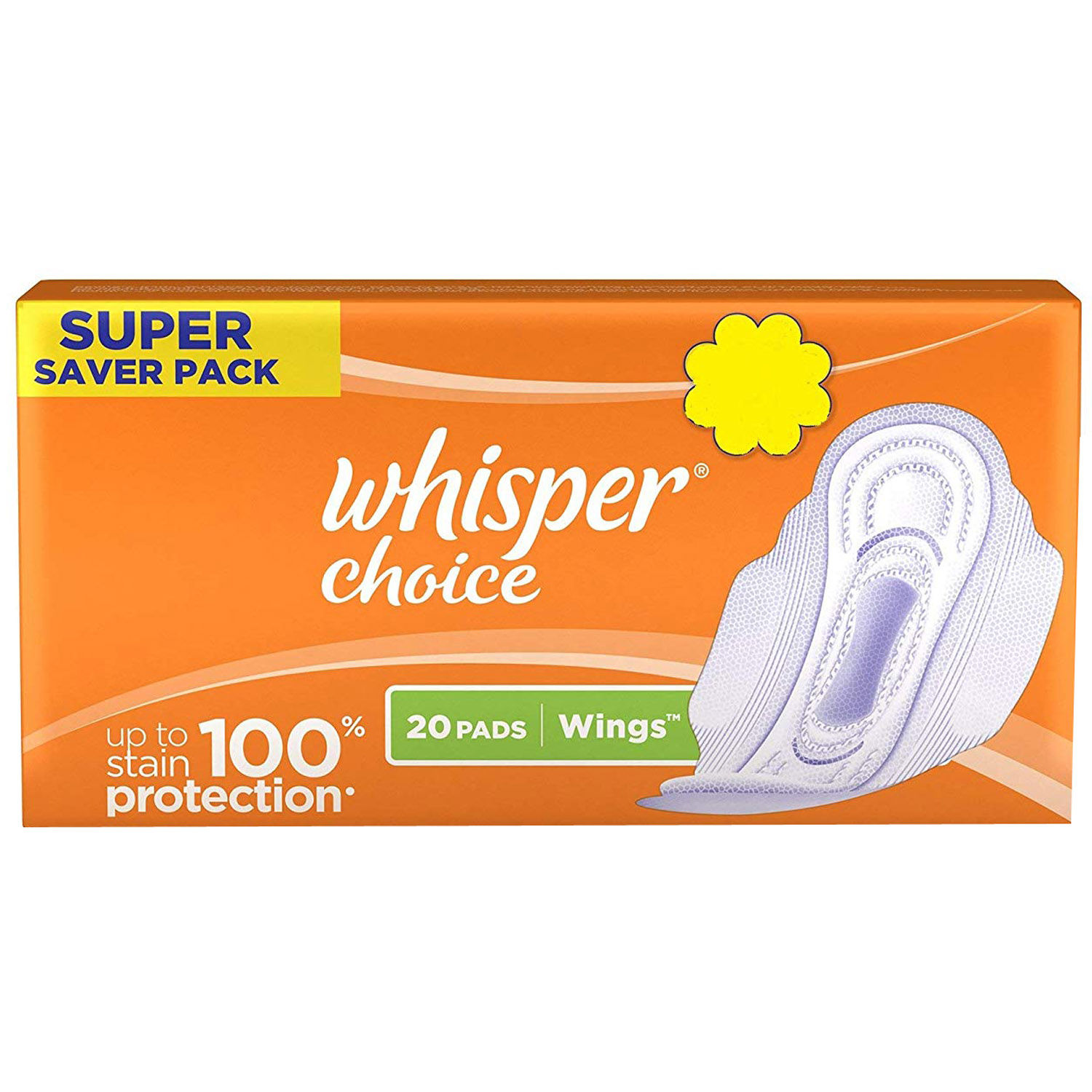 Buy Whisper Choice Wings Sanitary Pads, 20 Count Online