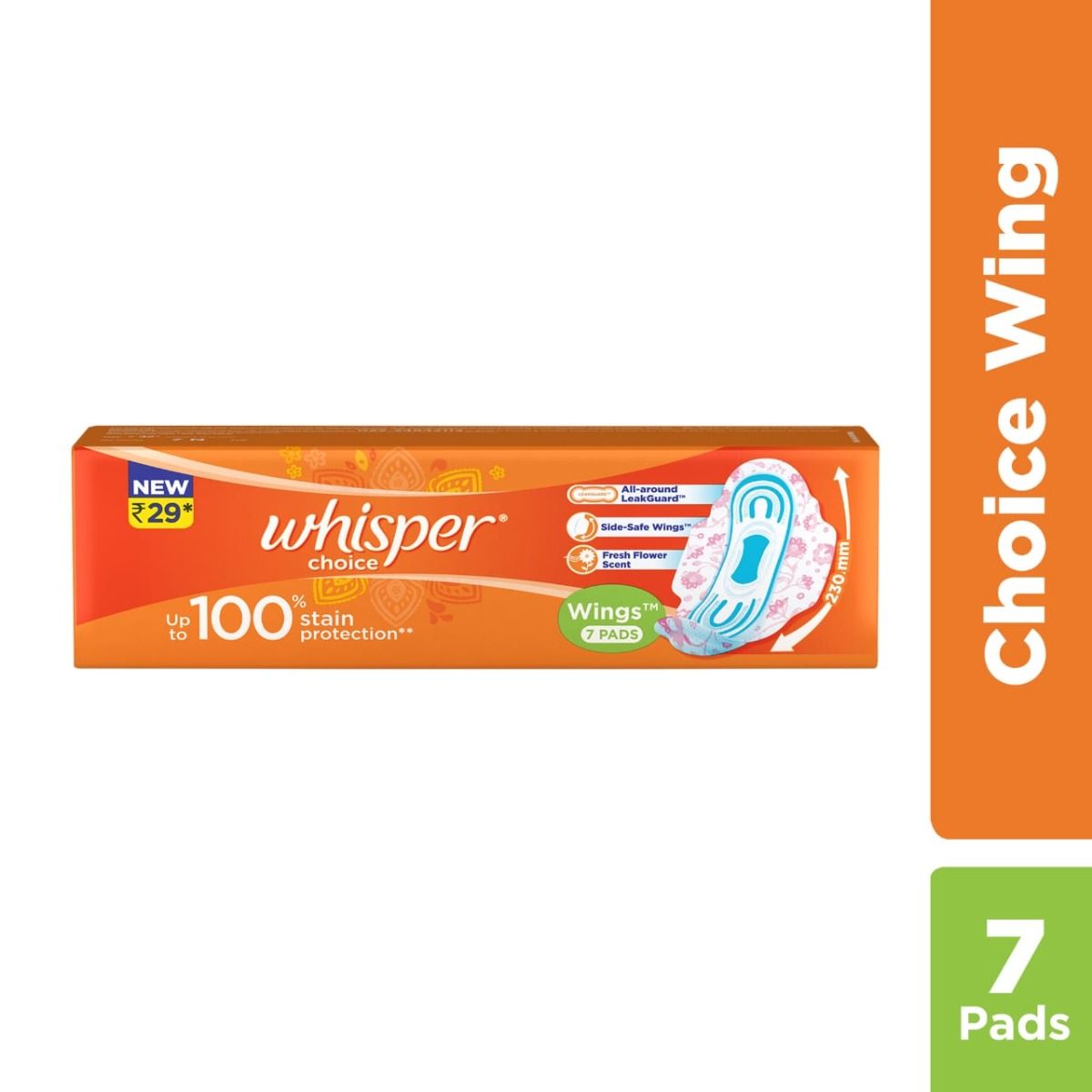 Buy Whisper Choice Wings Sanitary Pads, 7 Count Online
