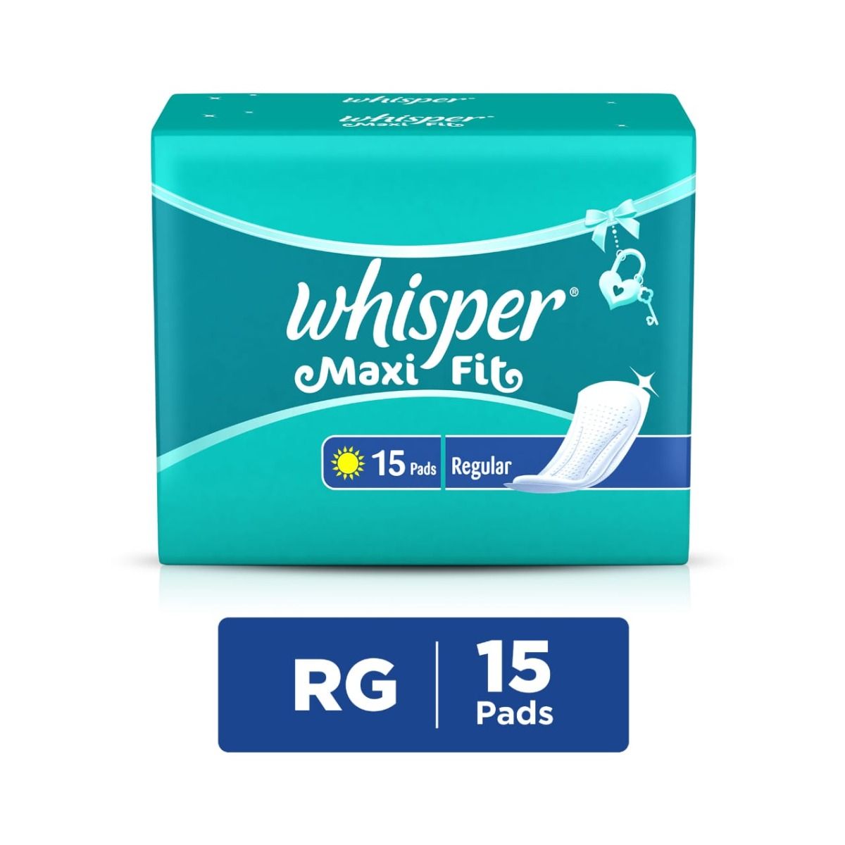 Whisper Maxi Fit Sanitary Pads Regular, 15 Count, Pack of 1 