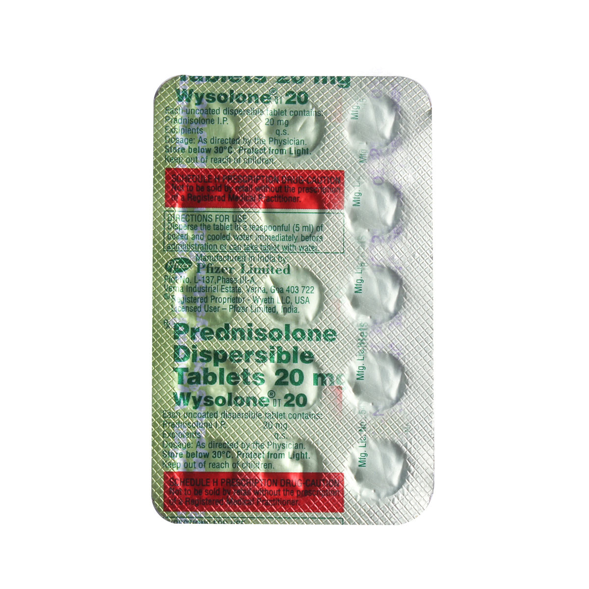 Wysolone DT 20 Tablet 15's Price, Uses, Side Effects, Composition