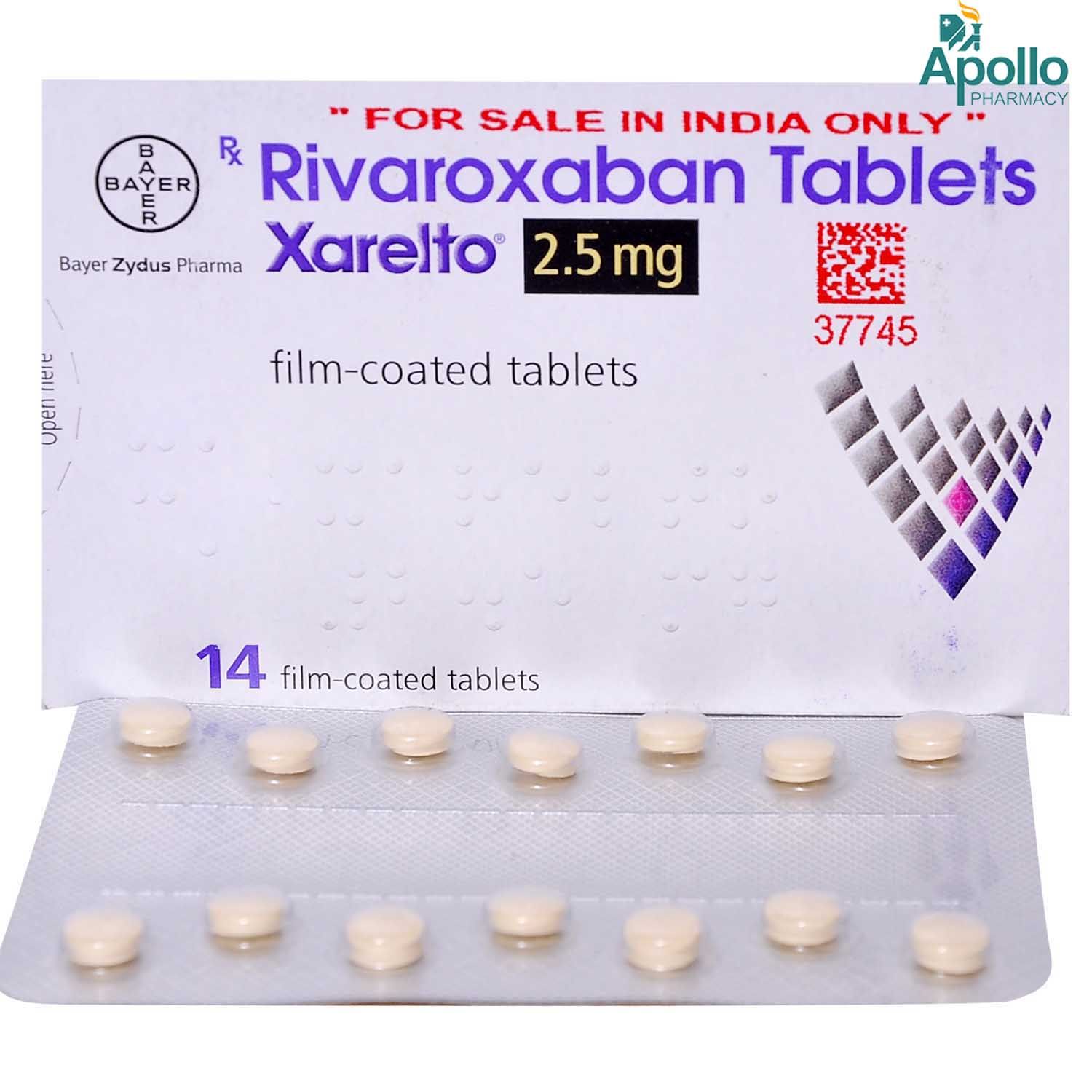Xarelto 2.5 mg Tablet 14's, Pack of 1 TABLET