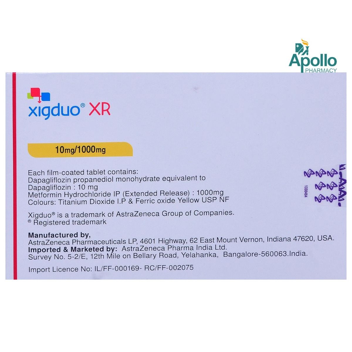 Xigduo Xr 10 Mg 1000 Mg Tablet 7s Price Uses Side Effects