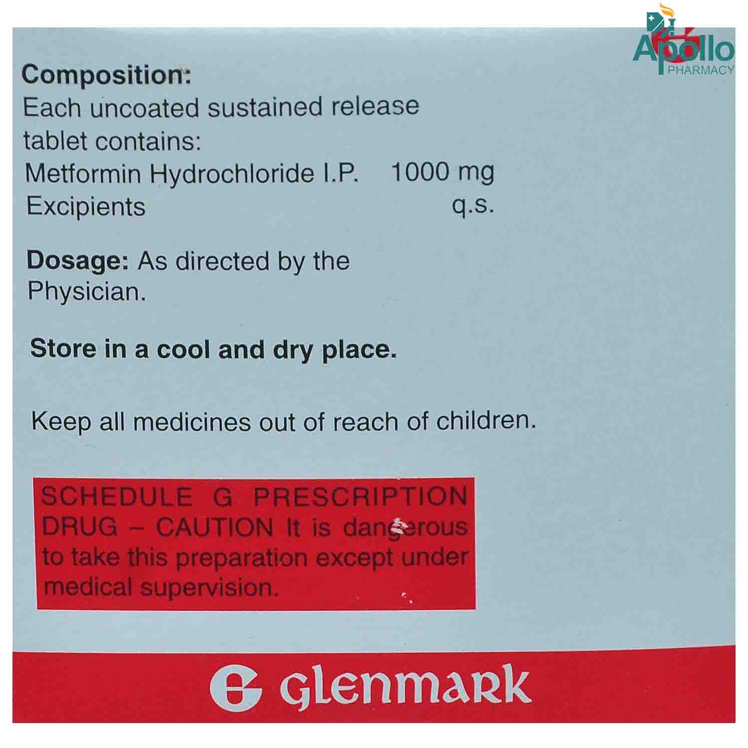 XmetSR 1 g Tablet 15's Price, Uses, Side Effects, Composition Apollo