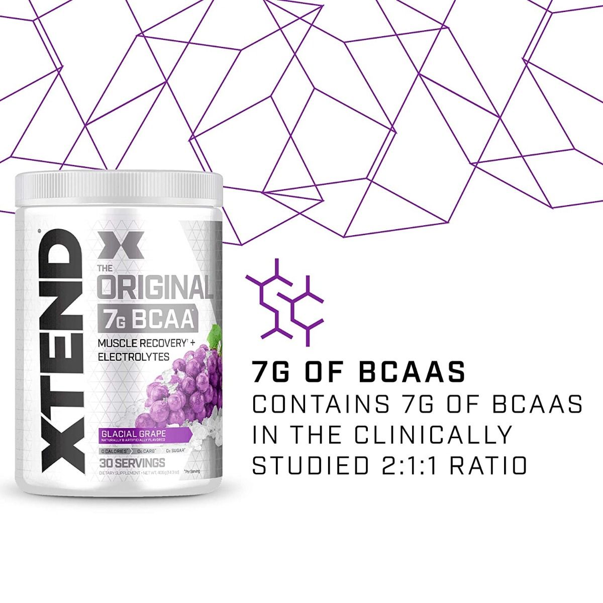 Xtend Original 7G BCAA Glacial Grape Flavour Powder, 405 gm Price, Uses