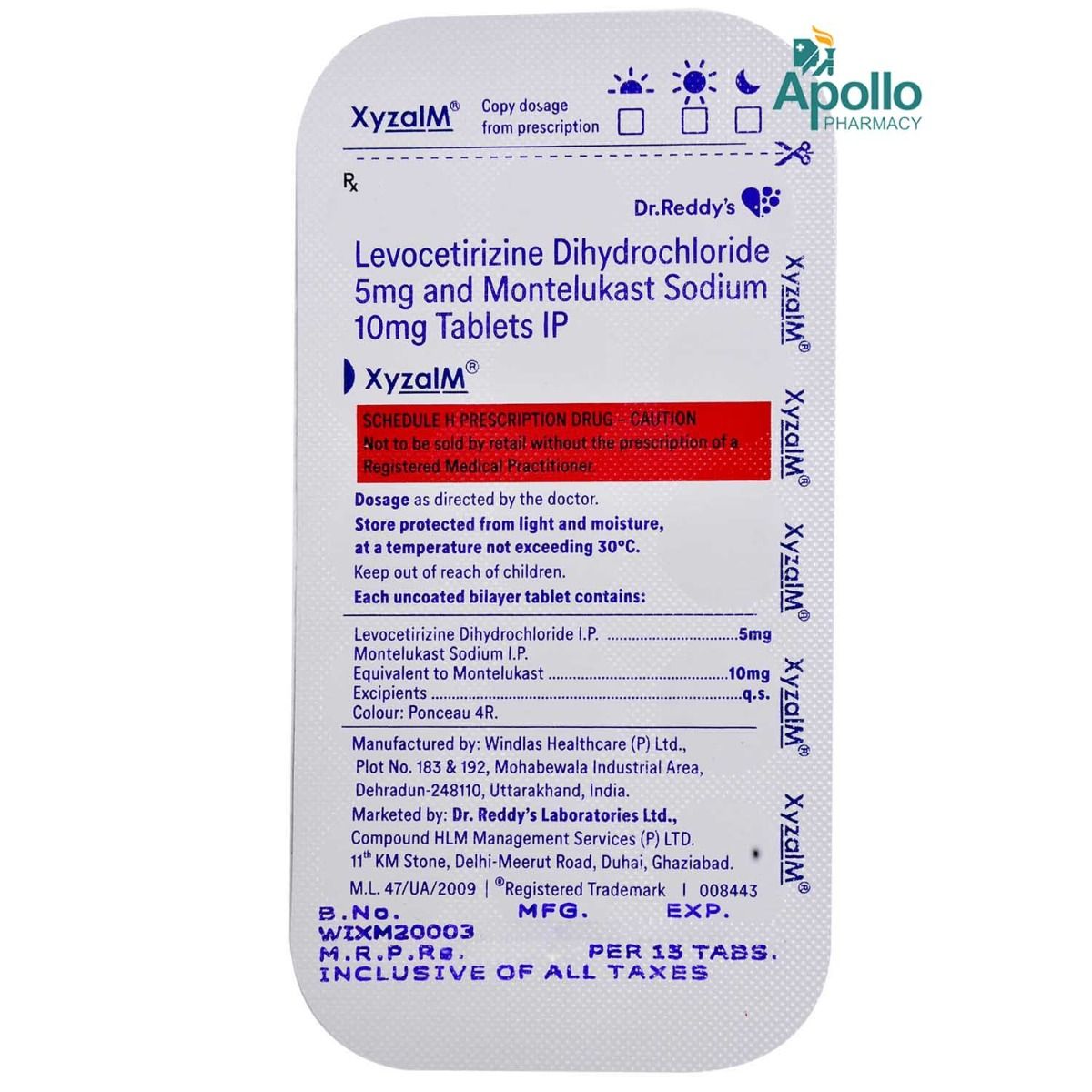 Xyzal M Tablet 15's Price, Uses, Side Effects, Composition Apollo Pharmacy