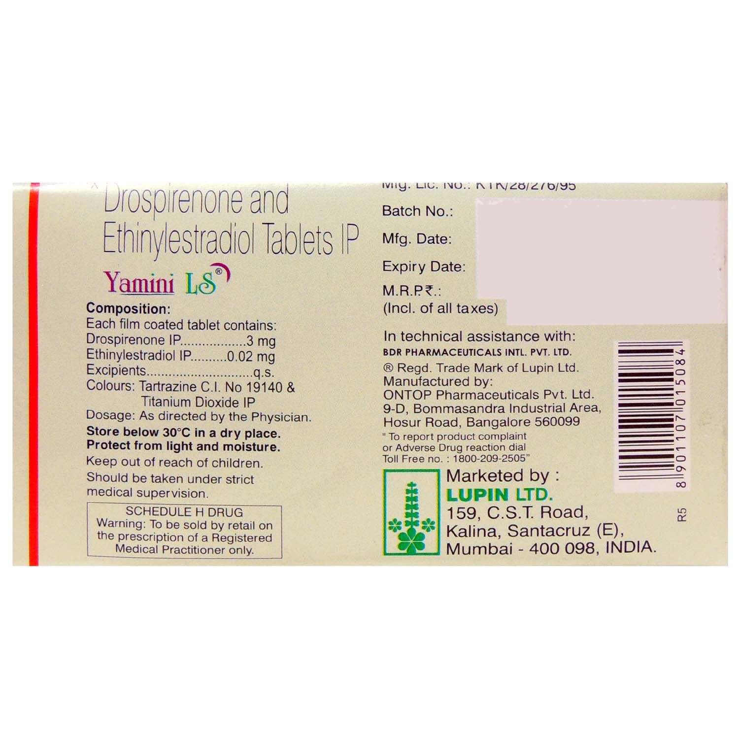 Yamini Ls Tablet 24 S Price Uses Side Effects Composition Apollo Pharmacy