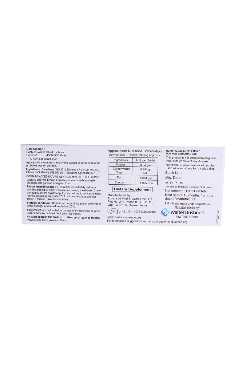 Yamoo Tablet 10's Price, Uses, Side Effects, Composition - Apollo Pharmacy