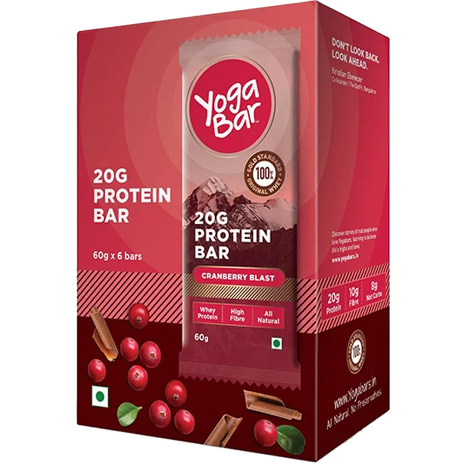Buy Yoga Bar Cranberry Blast 20 gm Protein Bar, 60 gm Online