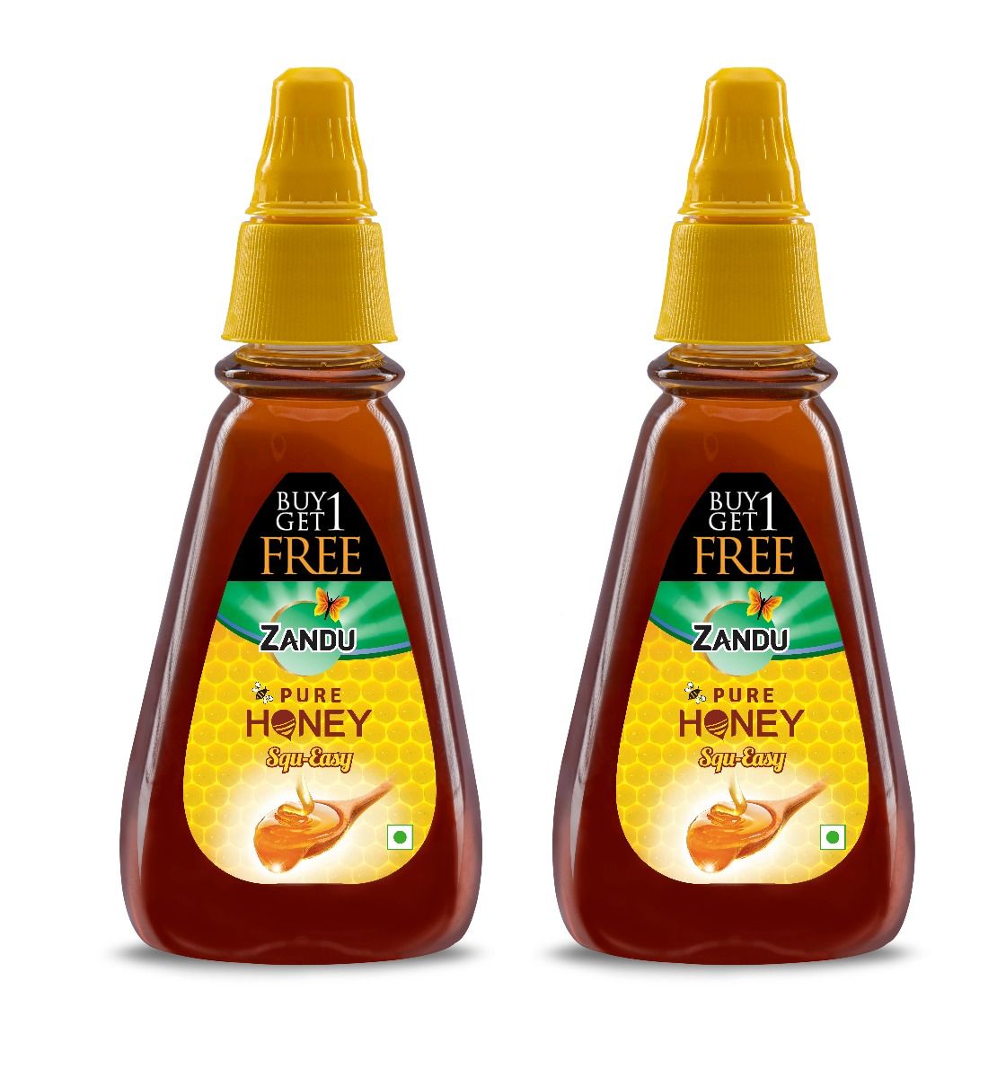 Buy Zandu Pure Honey 100% guaranteed purity Squ-Easy pack , Buy 1 Get 1 Free, 400 gm each Online