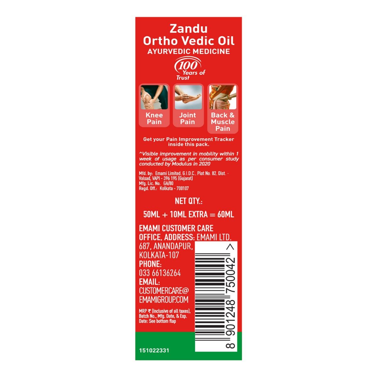 Zandu Ortho Vedic Oil, 50 ml, Pack of 1 