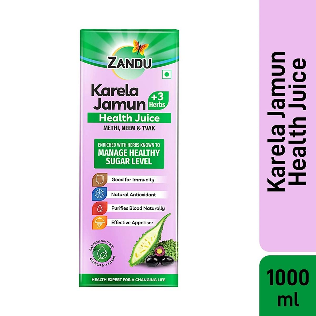 Buy Zandu Karela Jamun +3 Herbs Health Juice, 1000 ml Online