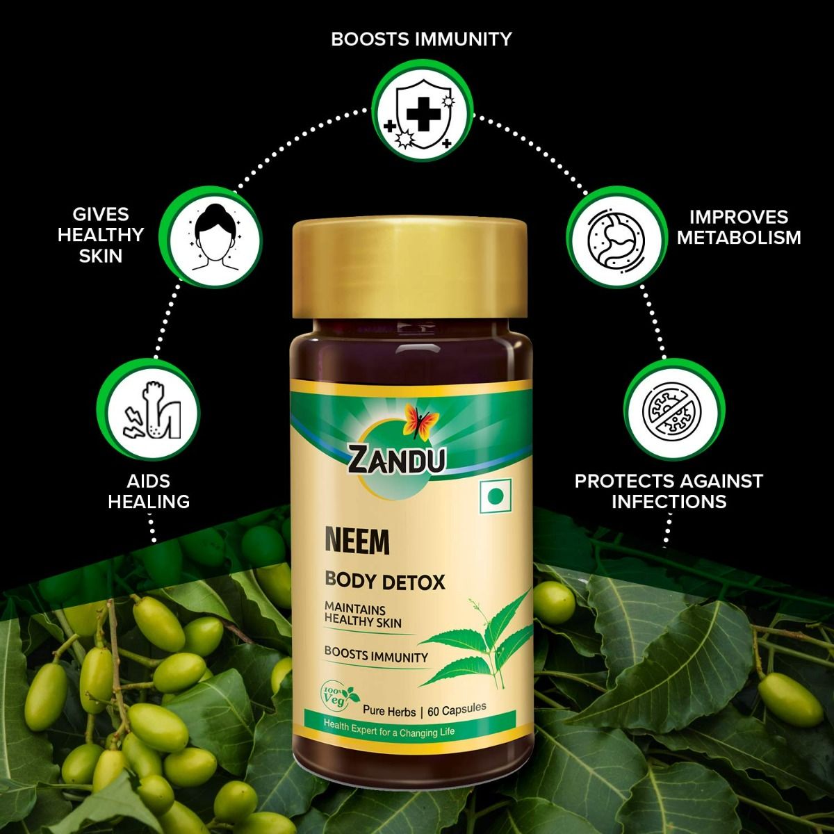 Zandu Neem Body Detox, 60 Capsules Price, Uses, Side Effects