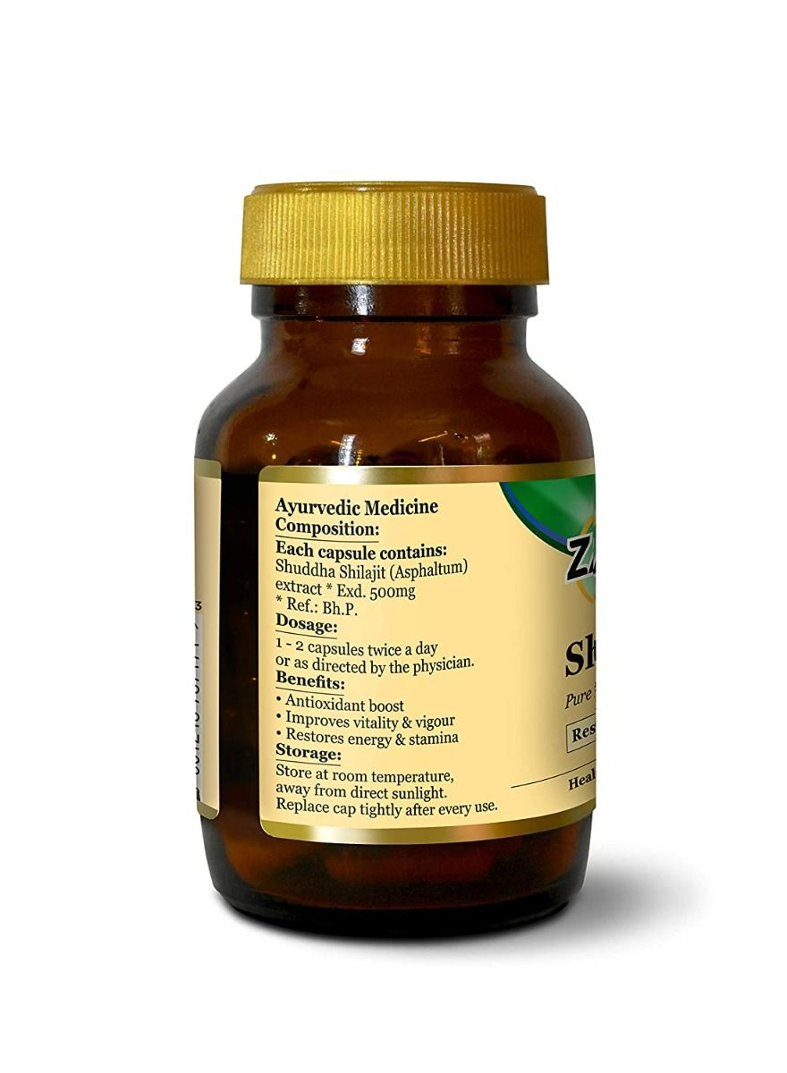 Complément Alimentaire Zandu Shilajit 60 Gélules - 100% Plantes - Pour La Vitalité