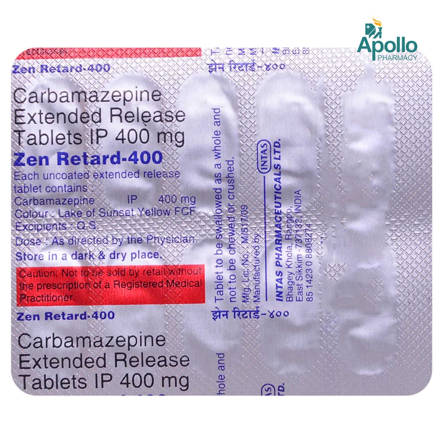 Zen Retard 400 Tablet 10's, Pack of 10 TABLETS