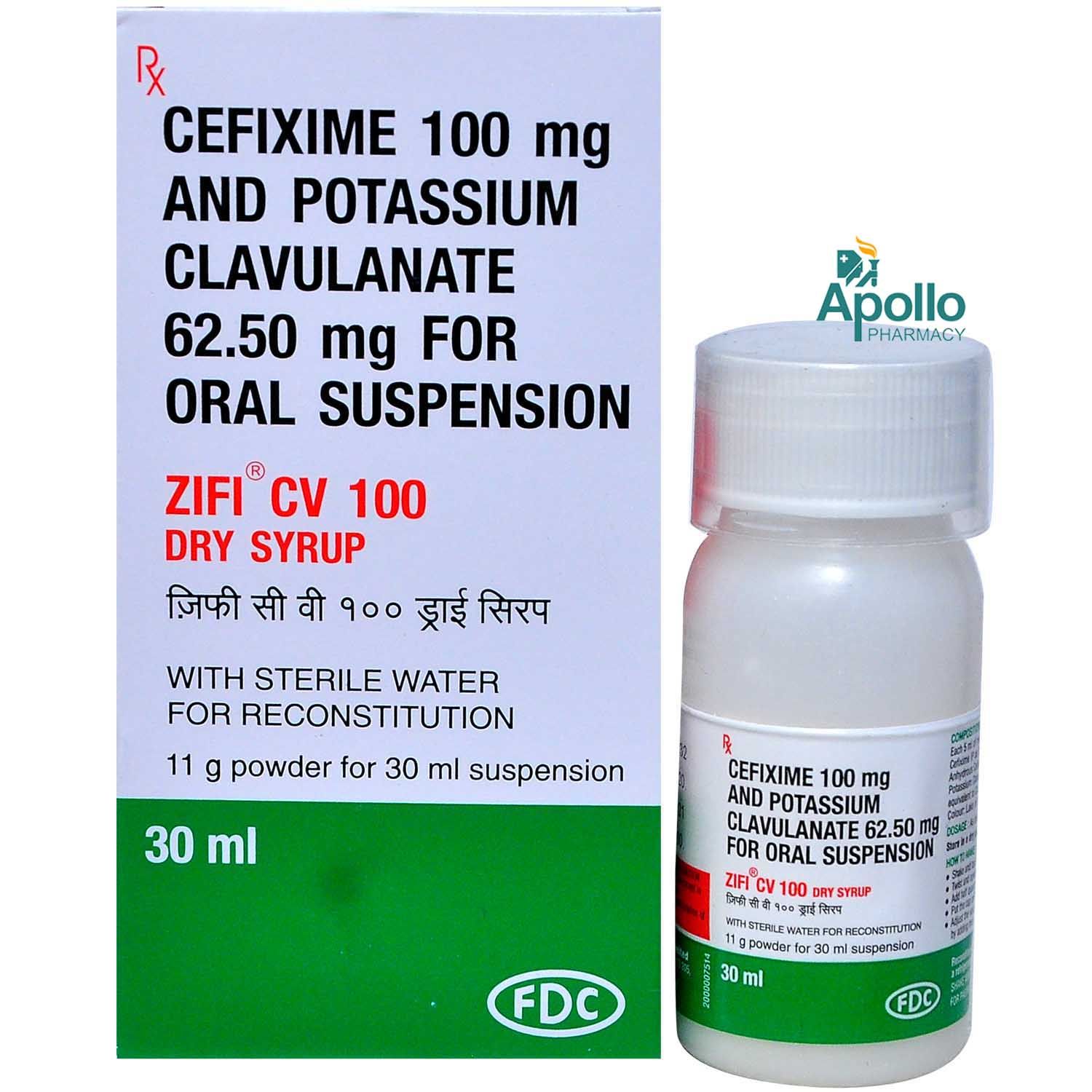 Zifi CV 100 mg Dry Syrup 30 ml Price, Uses, Side Effects, Composition Apollo Pharmacy