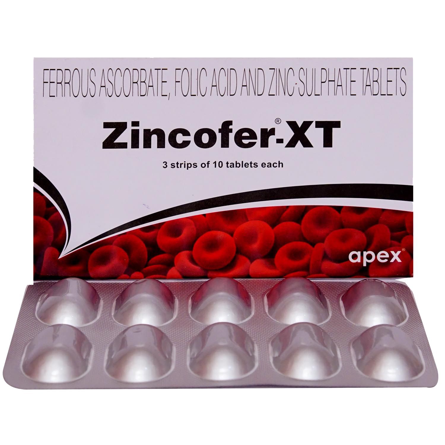 Zincofer XT Tablet 10's Price, Uses, Side Effects, Composition  Apollo