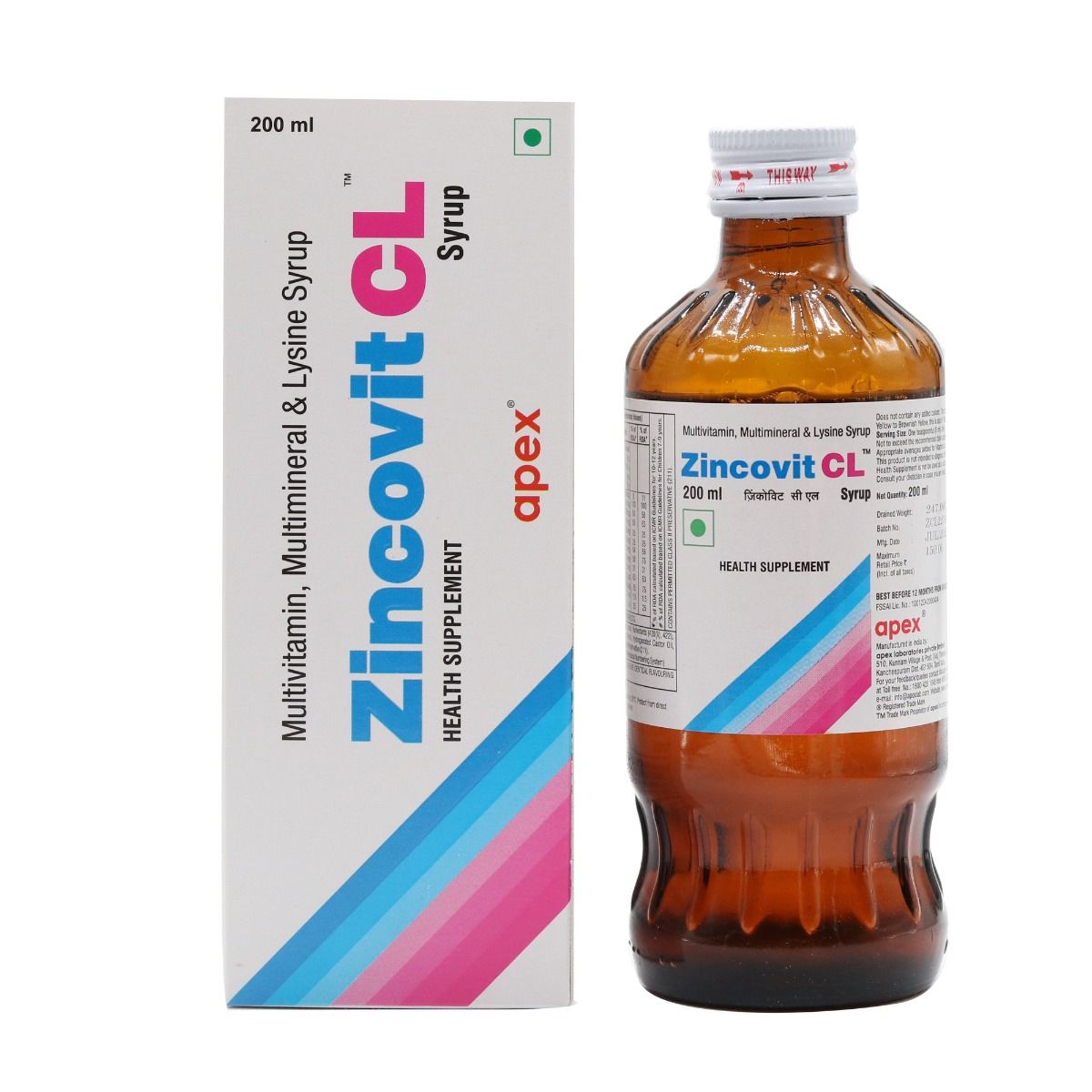 Zincovit CL Syrup 200 ml Price, Uses, Side Effects, Composition - Apollo  Pharmacy