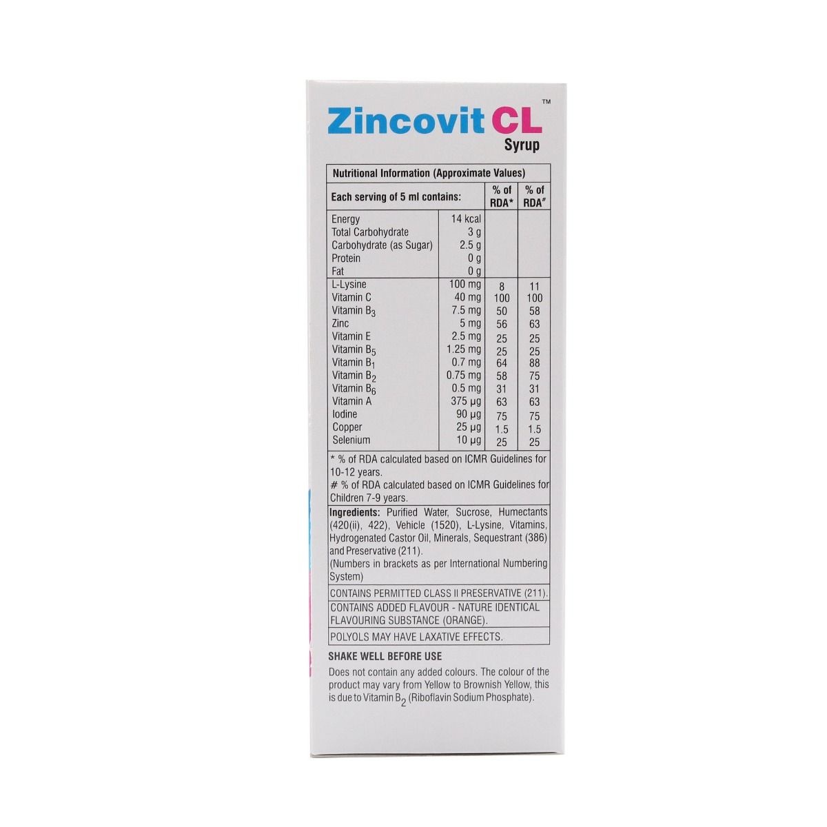 Zincovit CL Syrup 200 ml, Pack of 1 