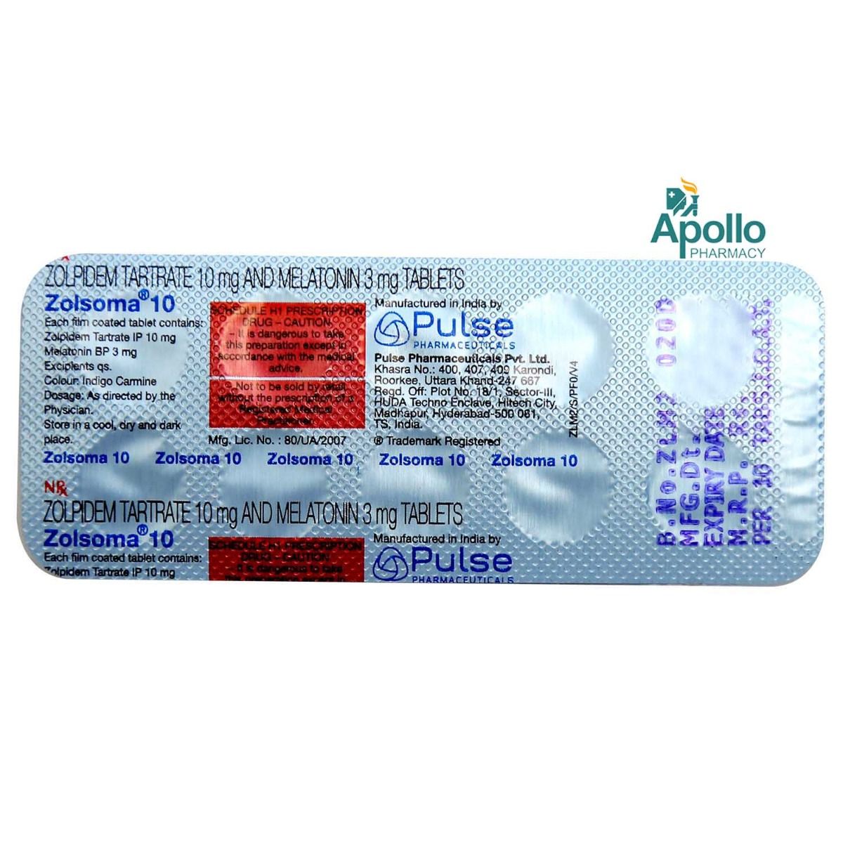 Zolpidem tablet price in india