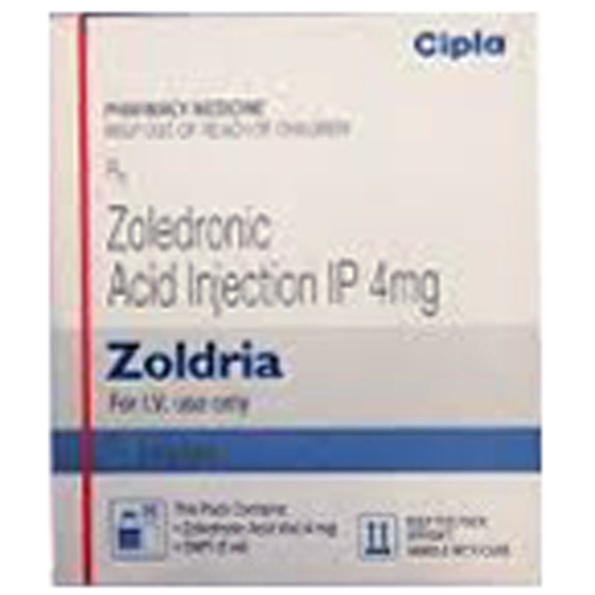Zoldria 4mg Injection 5 ml, Pack of 1 INJECTION