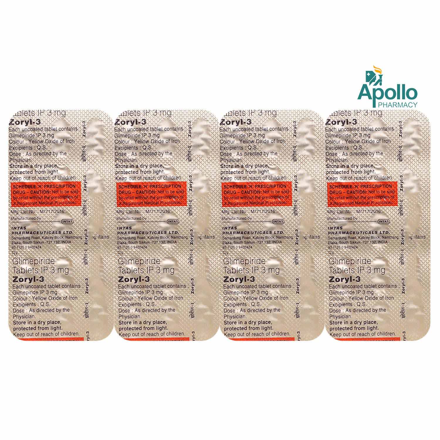 Zoryl 3 Tablet 15's Price, Uses, Side Effects, Composition - Apollo ...