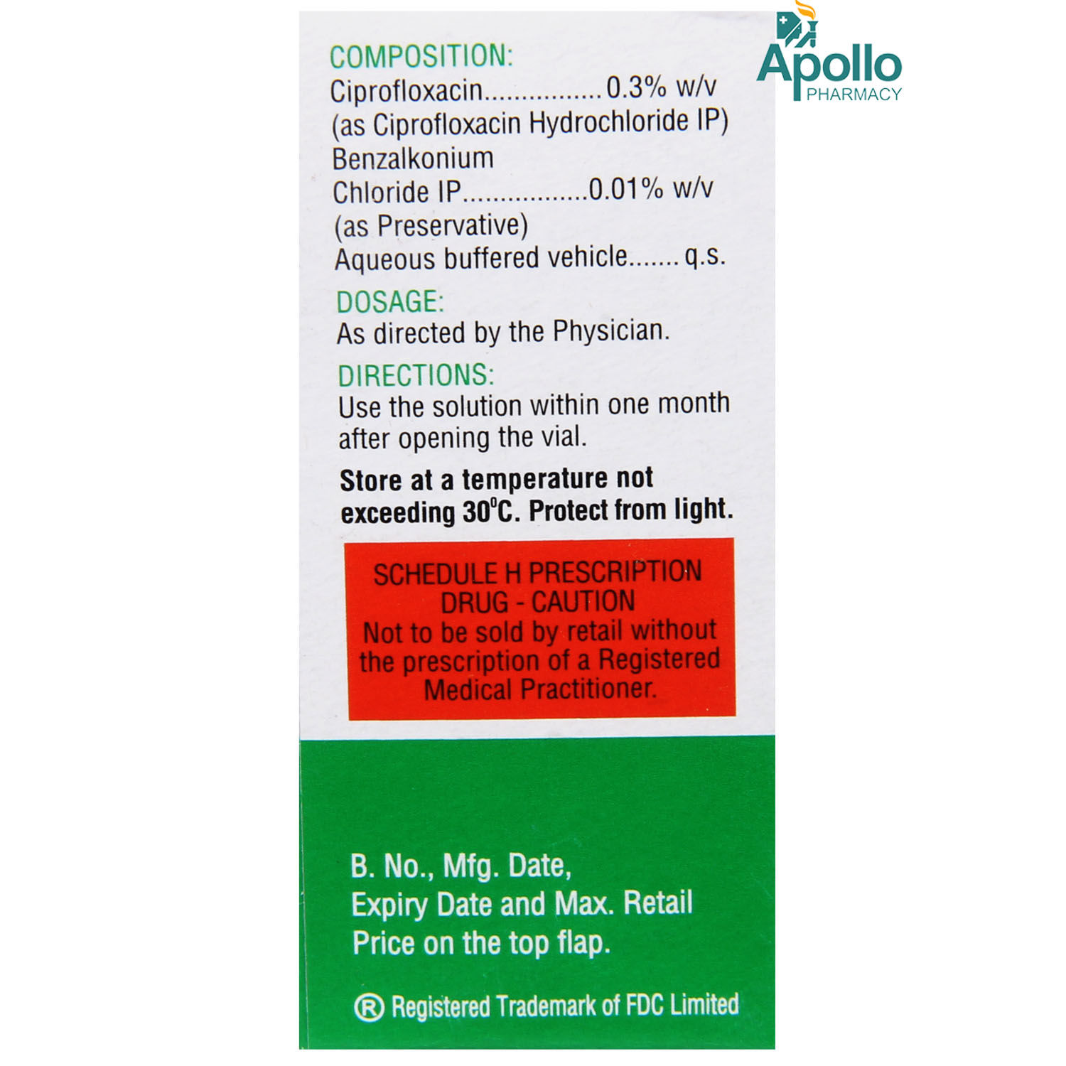 Zoxan 0.3W/V Eye Drops 10ml Price, Uses, Side Effects, Composition